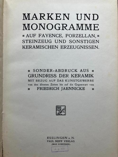Marken und Monogramme - Friedrich Jaennicke, Livres, Art & Culture | Arts plastiques, Enlèvement ou Envoi