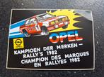 Sticker 1982 Opel Kampioen merken autorally Bastos team, Ophalen of Verzenden, Zo goed als nieuw, Auto of Motor