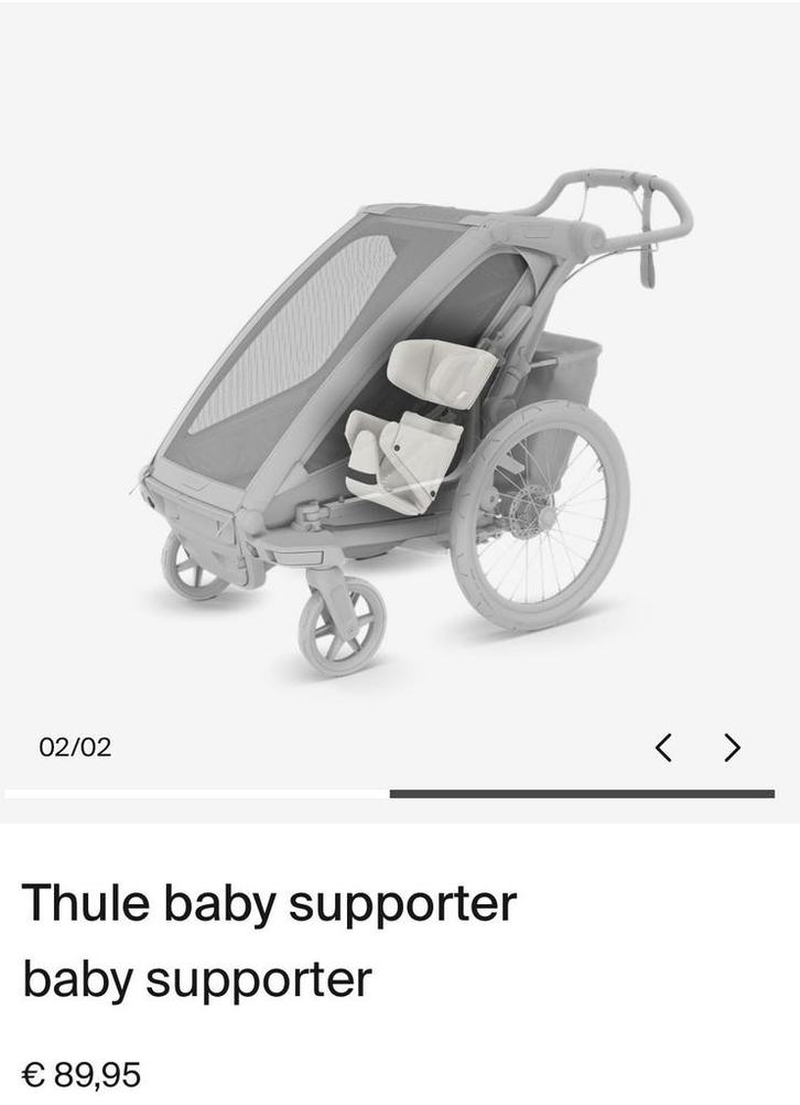 Thule baby supporter zwart - NIEUW, Fietsen en Brommers, Fietsaccessoires | Aanhangwagens en Karren, Nieuw, Kinderkar, Ophalen