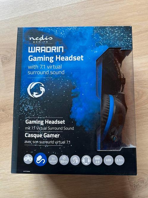 Gaming headset NEDIS - 2,1m kabel - 7.1 virtual surround, Informatique & Logiciels, Casques micro, Comme neuf, Over-ear, Filaire