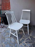 3 witte vintage scandinavische design stoelen, Huis en Inrichting, Ophalen