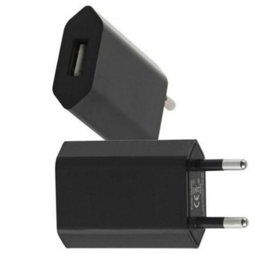 Universele USB Oplader - EU Stekker Adapter Lader Plug Zwart, Telecommunicatie, Mobiele telefoons | Telefoon-opladers, Nieuw, Ophalen of Verzenden
