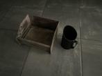 Mand om pellets te branden in kachel/haard/buiten + schep, Antiek en Kunst, Ophalen of Verzenden