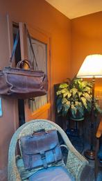 Lederen reistas en boekentas, Handtassen en Accessoires, Ophalen, Leer