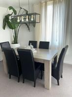 Moderne eettafel met 6 stoelen, Huis en Inrichting, Tafels | Eettafels, Ophalen, Gebruikt