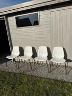 4 stoelen, Huis en Inrichting, Stoelen, Ophalen, Gebruikt, Wit, Kunststof