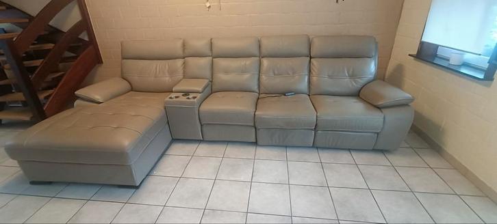 Leren zetel met relaxen, Maison & Meubles, Canapés | Coins salons complets, Enlèvement