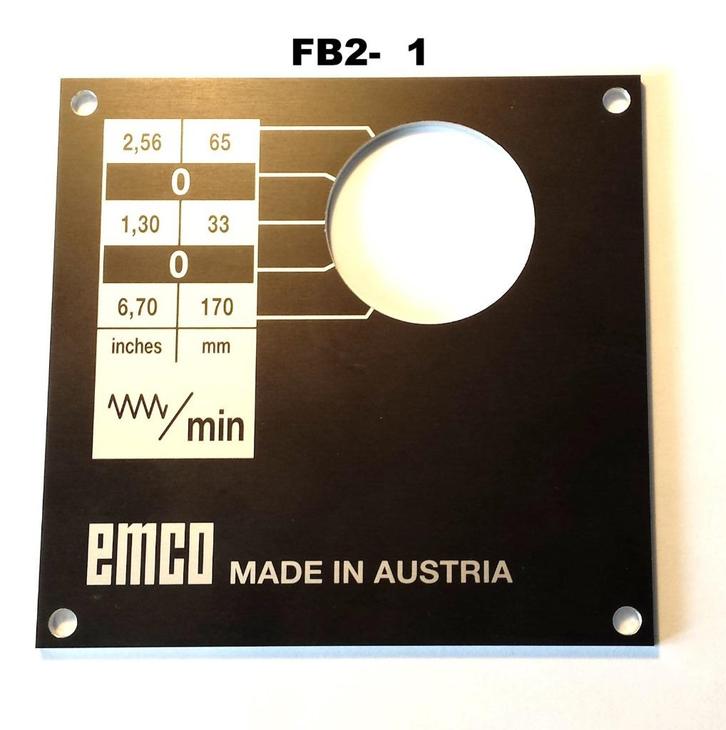 Emco Machine Symboolplaatjes Nieuwe Reproductie , NL, Doe-het-zelf en Bouw, Gereedschap | Overige machines, Nieuw, Ophalen of Verzenden
