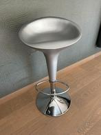 Design barkruk zilver, Huis en Inrichting, Barkrukken, Ophalen, Kunststof, In hoogte verstelbaar, 60 tot 90 cm