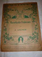 Partition ancienne Mazurka des Traineaux par J. ASCHE musiqu, Musique & Instruments, Partitions, Enlèvement ou Envoi