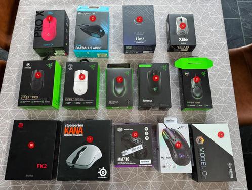 Verzameling gaming muizen (Razer / Logitech / ...), Computers en Software, Muizen, Gebruikt, Muis, Linkshandig, Rechtshandig, Bedraad