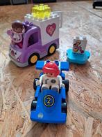 Duplo ambulance met gewonde & racewagen, Complete set, Duplo, Zo goed als nieuw, Ophalen