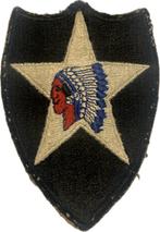 Patch US ww2 2nd Infantry Division Indian Head, Ophalen of Verzenden