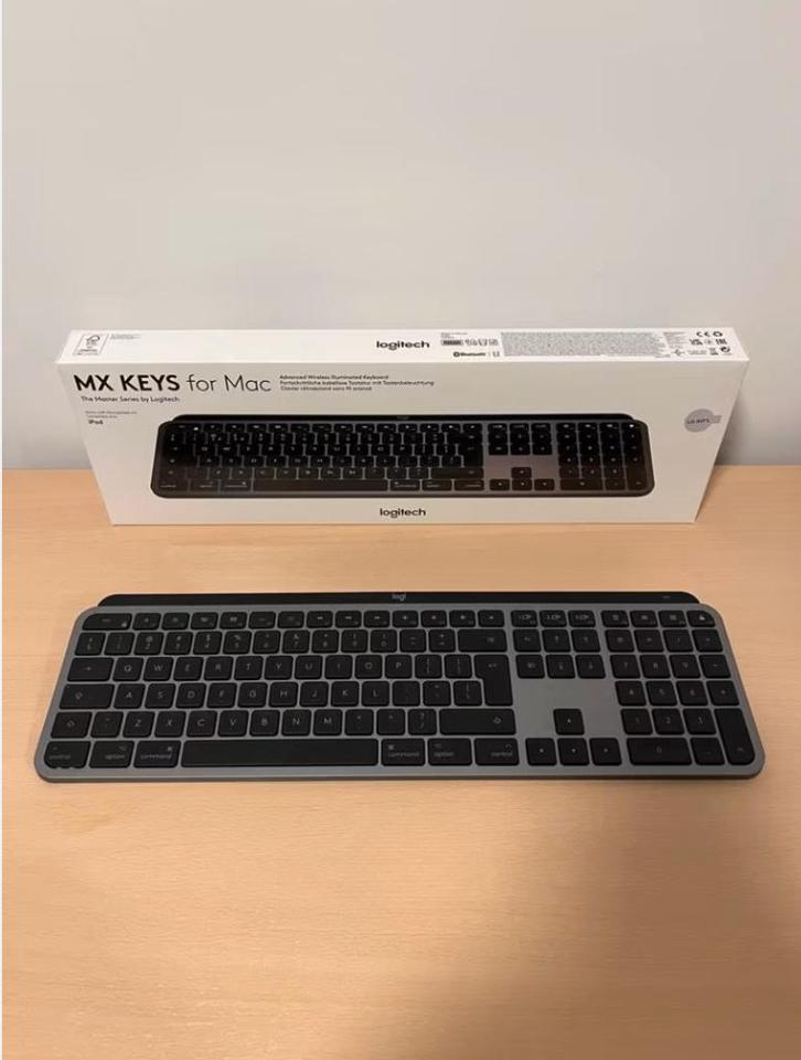 Logitech MX toetsenbord voor Mac, amper gebruikt, Computers en Software, Toetsenborden, Zo goed als nieuw, Azerty, Draadloos, Ergonomisch