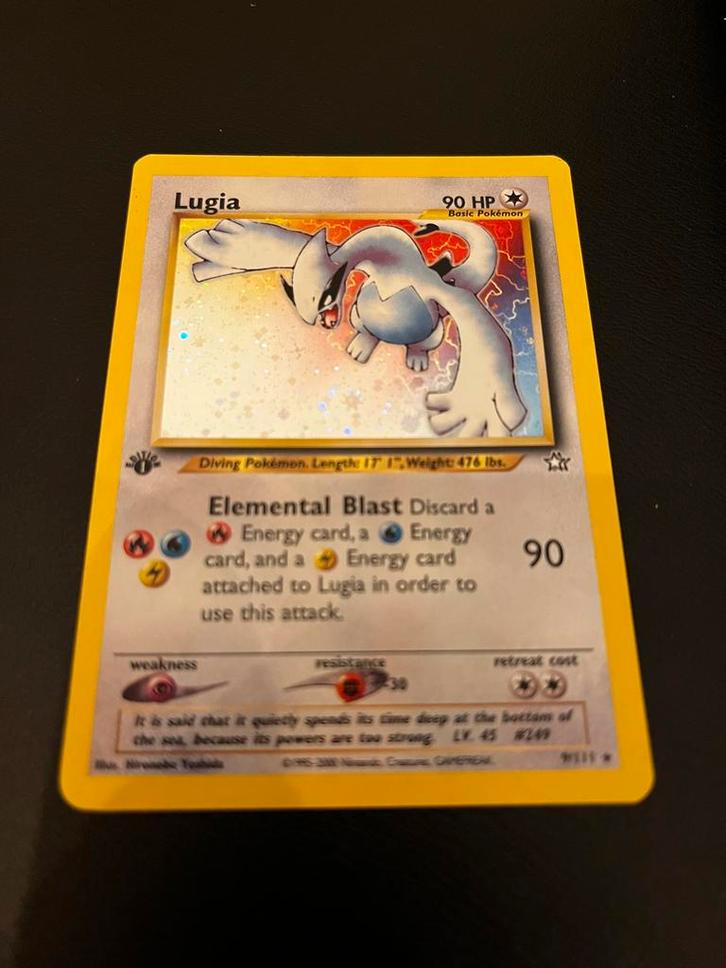Lugia first edition 9/111 Neo Genesis Pokémon - prachtig!, Hobby en Vrije tijd, Verzamelkaartspellen | Pokémon, Zo goed als nieuw