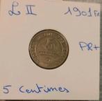 Prachtige 5 centimes 1901 Léopold 2, Postzegels en Munten, Overig, Ophalen of Verzenden, Geboorte of Huwelijk, Losse munt