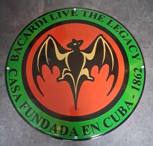 Bacardi zwaar emaillen reclame bord cafe bar kroeg mancave, Verzamelen, Merken en Reclamevoorwerpen, Zo goed als nieuw, Reclamebord