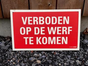 bord "Verboden op werf te komen" beschikbaar voor biedingen