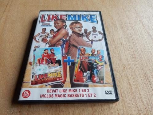 nr.1304	- Dvd: like mike 1 + 2 - familiefilm, Cd's en Dvd's, Dvd's | Kinderen en Jeugd, Zo goed als nieuw, Film, Avontuur, Alle leeftijden