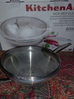 KitchenAid inox wok + deksel 30 cm Nieuw, Huis en Inrichting, Inox, Nieuw, Ophalen of Verzenden, Keramische plaat