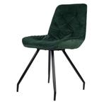 6 Design eetkamerstoel groen fluweel, Neuf, Tissus, Autres couleurs, Enlèvement