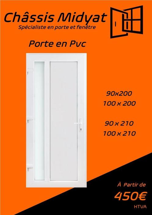 Porte d'entré Pvc 1/3 Vitre Mat 450€, Bricolage & Construction, Fenêtres & Moustiquaires, Neuf, Porte extérieure, Enlèvement ou Envoi