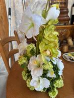 Boeket kunstbloemen met orchideeën lelies en hortensia., Huis en Inrichting, Woonaccessoires | Kunstplanten en Kunstbloemen, Ophalen of Verzenden