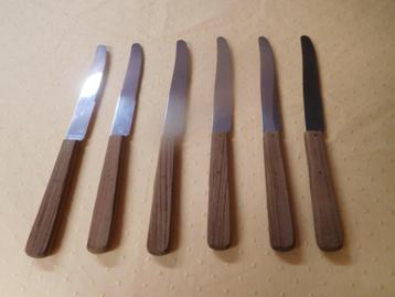6 messen met Gembloux roestvrijstalen houten handgrepen