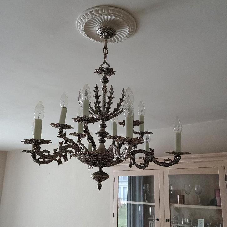 Kroonluchter zilverkleurig tin, Antiquités & Art, Antiquités | Étain, Enlèvement