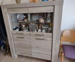 Vitrinekast met 2 glazen deuren en 2 houten deuren, Huis en Inrichting, Kasten | Vitrinekasten, Ophalen, Glas, 150 tot 200 cm