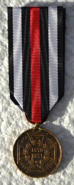 Medaille, Herinneringsmedaille Frans-Duitse Oorlog 1870-1871, Verzamelen, Ophalen of Verzenden, Landmacht, Lintje, Medaille of Wings