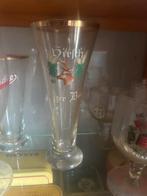 Oud fluitglas Hirsch lager bier hougaerde, Autres marques, Utilisé, Enlèvement ou Envoi, Verre ou Verres