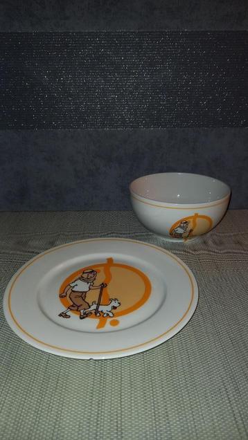 Bol et assiette Tintin, Enlèvement ou Envoi, Tintin, Utilisé, Ustensile