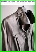 Vintage kaki 40-42 lange leren jas, Ophalen of Verzenden, Gedragen, Maat 42/44 (L), Groen