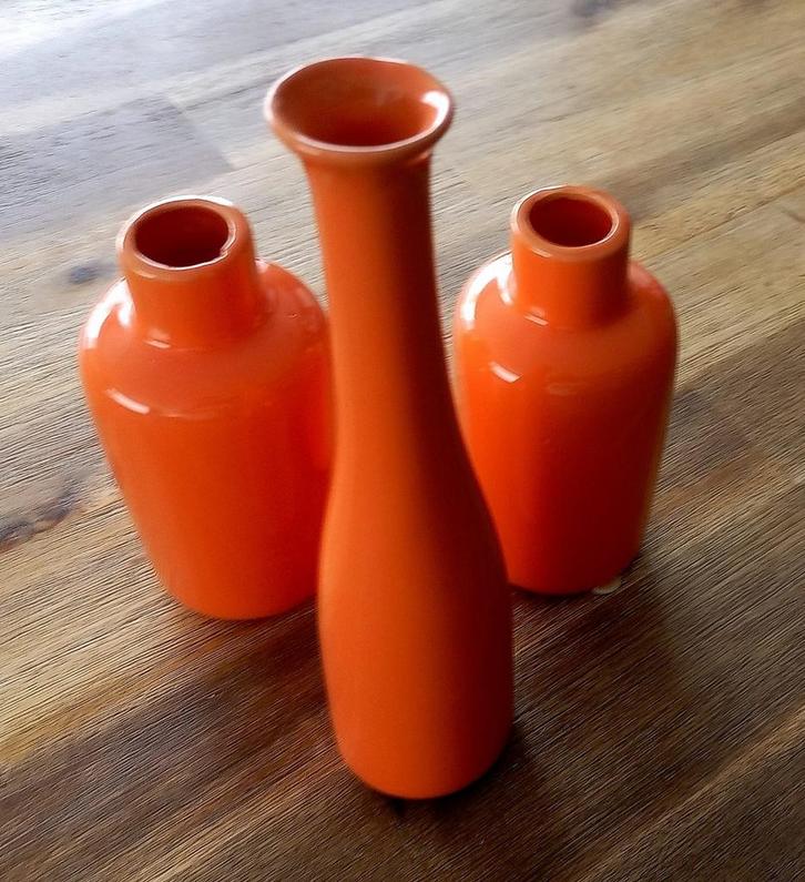 Ptmd oranje vazen - set van 3, Huis en Inrichting, Woonaccessoires | Vazen, Oranje, Ophalen