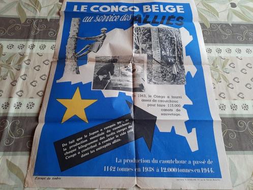 Affiche de propagande Congo Belge, période 2WW, Collections, Objets militaires | Seconde Guerre mondiale, Autres, Enlèvement ou Envoi
