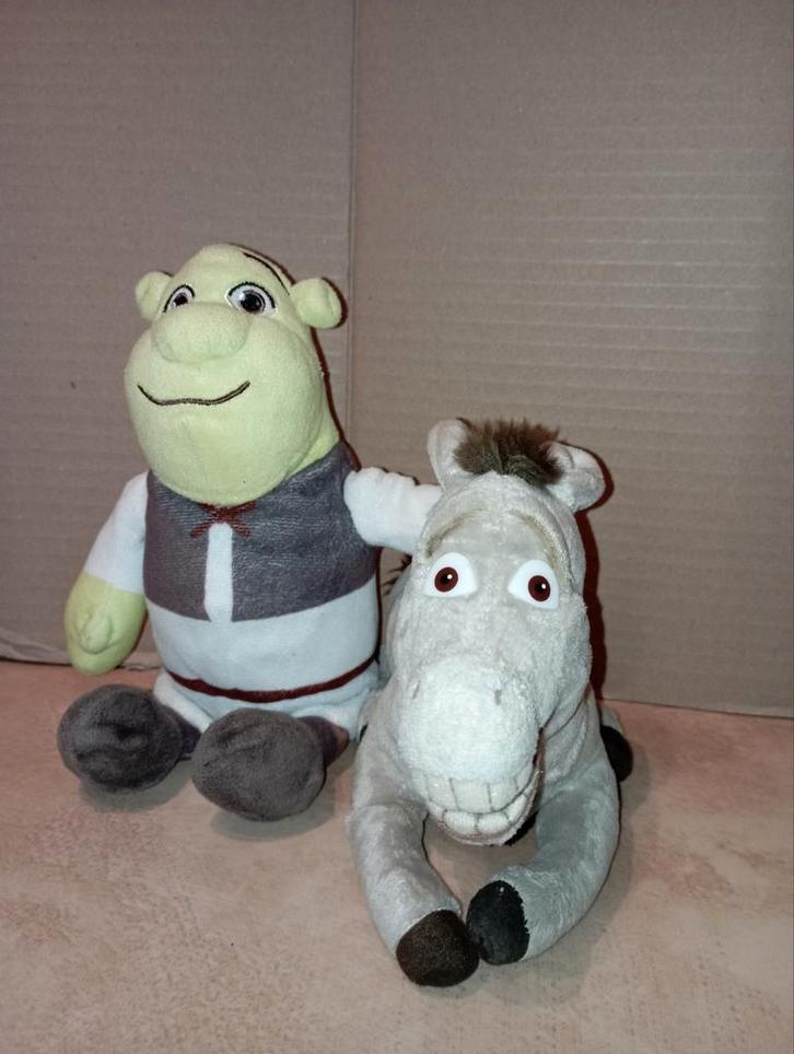 Knuffels Shrek & Donkey, Kinderen en Baby's, Speelgoed | Knuffels en Pluche, Zo goed als nieuw, Overige typen, Ophalen of Verzenden