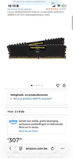 16GB DDR4 3600Mhz Corsair Vengeance, Informatique & Logiciels, Mémoire RAM, Enlèvement ou Envoi, Comme neuf, DDR4