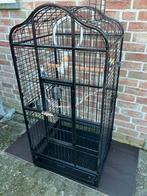 ZWARTE PAPEGAAIENKOOI MET OPEN DAK EN TOEBEHOREN 130 EURO !!, Enlèvement, Comme neuf, Métal, Cage à oiseaux