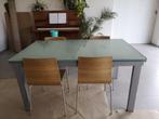 Mooie glazen tafel uitschuifbaar, Huis en Inrichting, Tafels | Eettafels, Ophalen, Gebruikt, 200 cm of meer, 50 tot 100 cm
