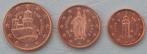 San Marino 1c, 2c  & 5c 2006 UNC, Ophalen of Verzenden, San Marino, 5 cent, Setje