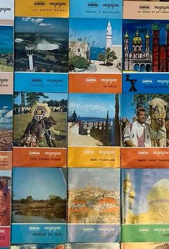 Lot van 56 Sabena magazines vanaf jaargang 1960 tot 1971, Verzamelen, Sabenasouvenirs, Nieuw, Ophalen