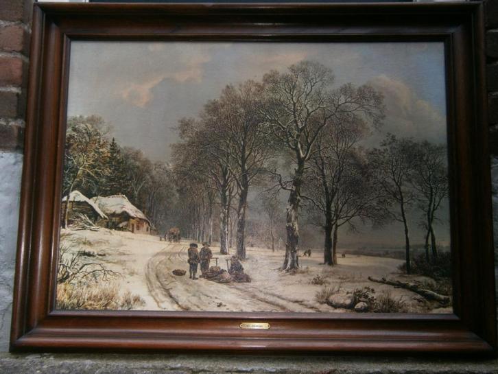 B.C. Koekkoek, Winterlandschap, Antiek en Kunst, Kunst | Schilderijen | Klassiek, Ophalen of Verzenden