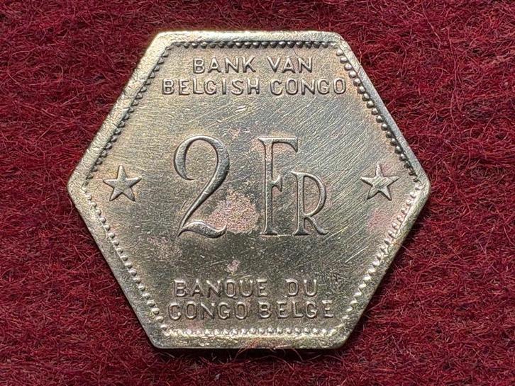 Belgisch Congo - 2 Frank 1943 (#033#), Postzegels en Munten, Munten | Afrika, Losse munt, Ophalen of Verzenden
