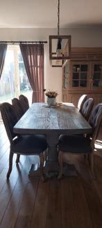 Kloostertafel met stoelen, Enlèvement, Utilisé, 50 à 100 cm, Chêne