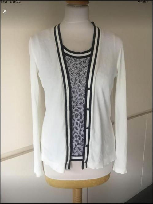 Marccain, Marc Cain twinset maat 36, Kleding | Dames, Truien en Vesten, Zo goed als nieuw, Maat 36 (S), Wit, Ophalen of Verzenden