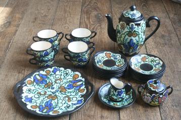 Art deco Keramiek koffieservies CM Bergen Belgique (29 stuks beschikbaar voor biedingen