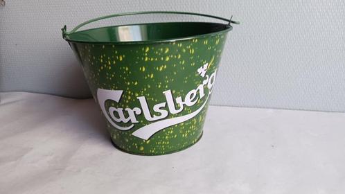 Seau à glace - Revêtement vert - CARLSBERG., Collections, Marques de bière, Neuf, Panneau, Plaque ou Plaquette publicitaire, Autres marques