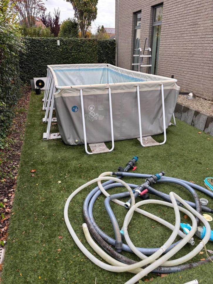 Opbouw zwembad met warmtepomp en filter, Jardin & Terrasse, Piscines, Utilisé, Piscines hors sol, 80 à 120 cm, 400 cm ou plus