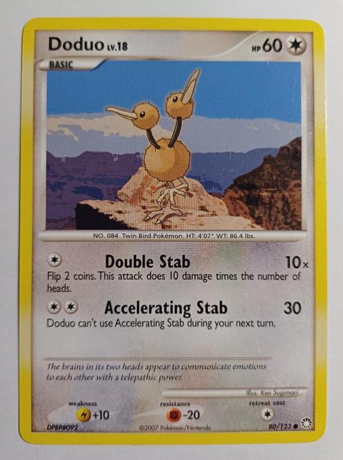 Pokémonkaart Doduo Lv.18 Mysterious Treasures 80/123, Hobby & Loisirs créatifs, Jeux de cartes à collectionner | Pokémon, Utilisé